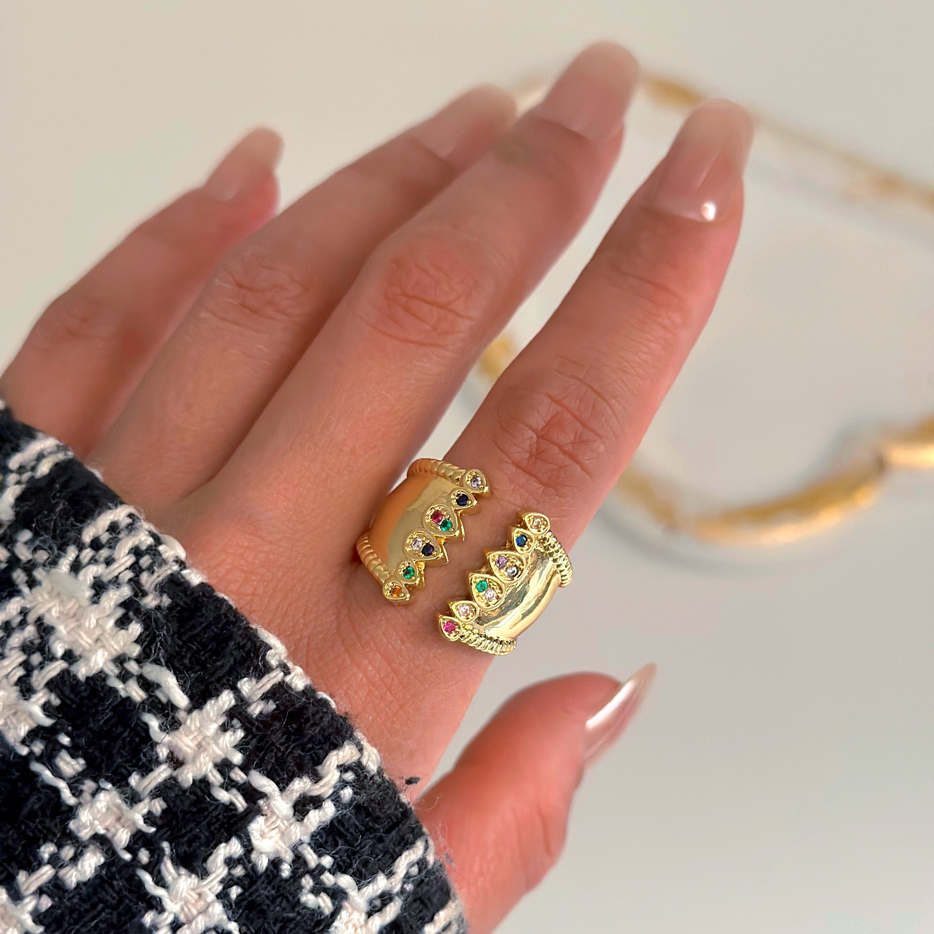 Multi-color Pave Ring